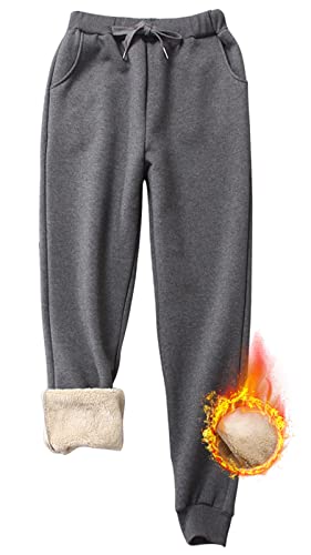 CheChury Jogginghose Damen Winter Warm Thermohose Sherpa Innenfutter Sweathose Gefüttert Sport Hosen Fleece Freizeithose Mit Große Taschen Tunnelzug Thermo Sweatpants Haushose Jogger,Dunkelgrau,M CheChury Jogginghose Damen Winter Warm Thermohose Sherpa Innenfutter Sweathose Gefüttert Sport Hosen Fleece Freizeithose Mit Große Taschen Tunnelzug Thermo Sweatpants Haushose Jogger,Dunkelgrau,M von CheChury