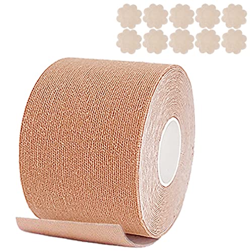 CheChury Klebe BH Push Up Große Brust Tape BH Rückenfrei Trägerloser BH Lifting Up Brustband BH-Tape Unsichtbar Klebeband BH Bequem Nippelabdeckung Body Tape für Abendkleider,Beige von CheChury