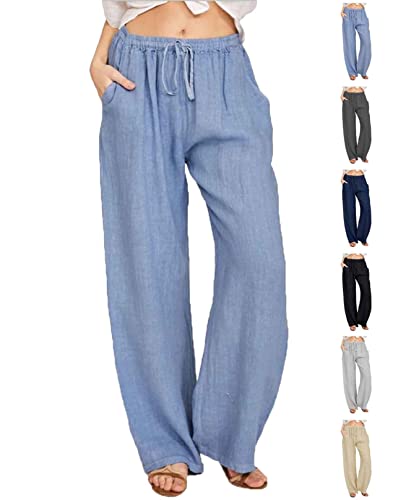 CheChury Lang Freizeithose Kordelzug Jogginghose Damen Baumwolle Trainingshose Frauen Atmungsaktiv Jogger Hosen Casual Sporthose Basic Sweathose High Waist Freizeithose Flachs Hosen Taschen,Hellblau,M CheChury Lang Freizeithose Kordelzug Jogginghose Damen Baumwolle Trainingshose Frauen Atmungsaktiv Jogger Hosen Casual Sporthose Basic Sweathose High Waist Freizeithose Flachs Hosen Taschen,Hellblau,M von CheChury