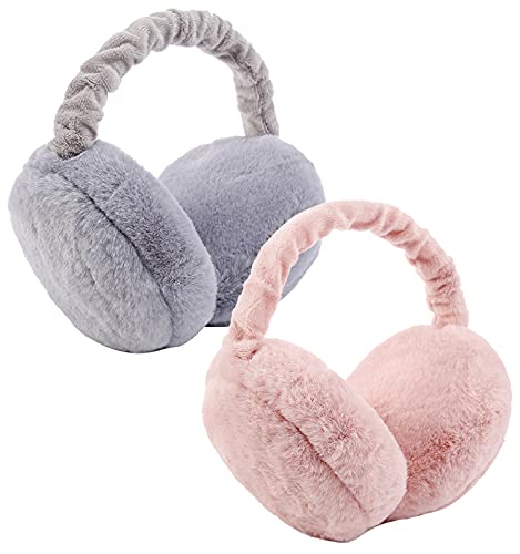 CheChury Ohrenschützer Klassischer Damen Winter Fleece Verstellbarer Niedlich Ohrenwärmer Kuscheliger Zusammenklappbar Earmuffs Plüsch Unisex Warme Kalte Outdoor Skifahren Radfahren Wandern von CheChury