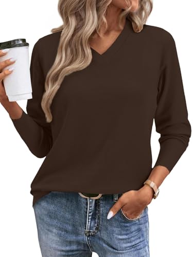 CheChury Pullover Damen Elegant Winter Strickpullover Damen V-Ausschnitt Pulli Herbst Einfarbig Lässige Oberteile Casual Pullover Langarm Sweater Lose Freizeitpullover Warm Langarmshirt,Dunkelbraun,S CheChury Pullover Damen Elegant Winter Strickpullover Damen V-Ausschnitt Pulli Herbst Einfarbig Lässige Oberteile Casual Pullover Langarm Sweater Lose Freizeitpullover Warm Langarmshirt,Dunkelbraun,S von CheChury