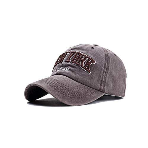 CheChury Retro Vintage Basecap New York Unisex Baumwolle Kappe Distressed Washed Verstellbar Outdoor Freizeit Hut Stickerei Cap Herren Baseballkappe Frauen von CheChury