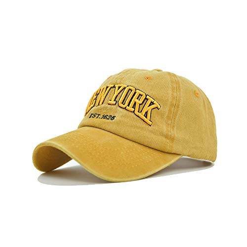 CheChury Retro Vintage Basecap New York Unisex Baumwolle Kappe Distressed Washed Verstellbar Outdoor Freizeit Hut Stickerei Cap Herren Baseballkappe Frauen von CheChury