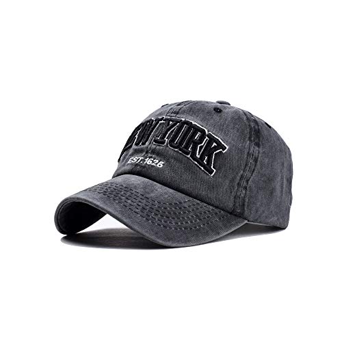 CheChury Retro Vintage Basecap New York Unisex Baumwolle Kappe Distressed Washed Verstellbar Outdoor Freizeit Hut Stickerei Cap Herren Baseballkappe Frauen von CheChury