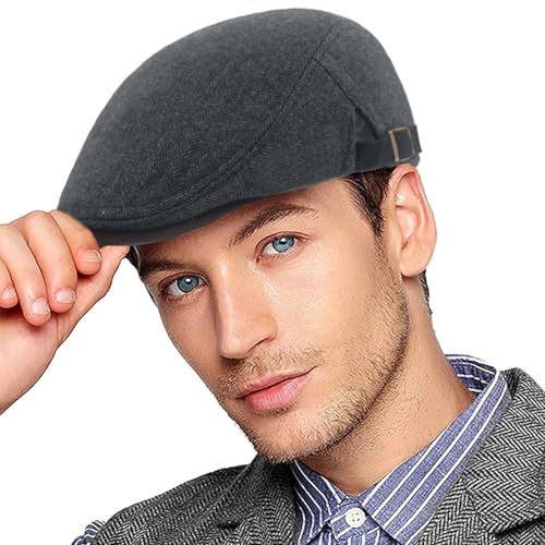 CheChury Schirmmütze Herren aus Baumwolle Schiebermütze Barret Flat Cap Herbst Winter Cabbie Hunter Hat Schirmmütze Herren Gatsby Ivy Irish Hat Newsboy Baskenmützen Flat Cap Newsboy Mütze Frühling von CheChury