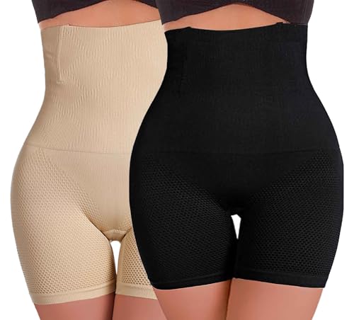 CheChury Shapewear Damen Bauchweg Unterhose Hohe Taille Miederhose Mit Bein Figurenformend Miederpant Stark Formende Body Shaper Unterwäsche Bauchkontrolle Kurze Hose Leggings Shorts von CheChury