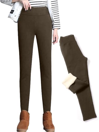 CheChury Thermo Leggins Damen Gefütterte Winter Lang High Waist Fleece Hose Dicke Sports Leggings Innenfleece Warme Thermohose Grosse Grössen Elastische Strumpfhosen Kann Draußen Getragen Werden von CheChury