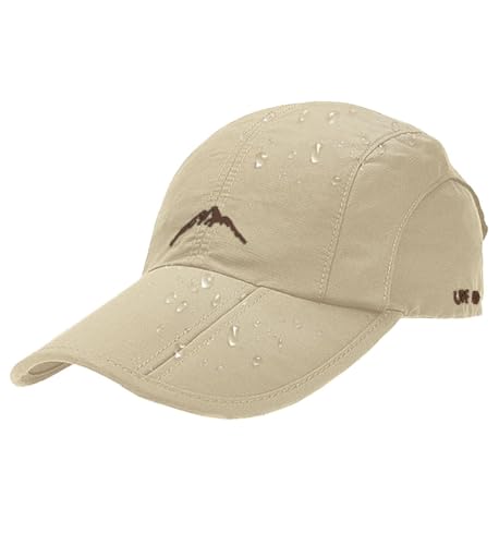 CheChury Unisex wasserdichte Baseballkappe Herren Running Kappe Retro Baseball Cap Verstellbar Basecap Sonnenschutz Sport Cap Sonnenhut Damen Baseballmütze Baumwolle Sommer Cap Outdoor,Khaki von CheChury