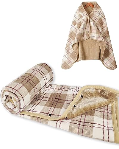 CheChury Warme Poncho Schal Wrap Herbst Open Front Cape Winddichte Strick Wolle Mantel Decke Kap Schal Übergroße Winterdecke Reversible Schal Dicke Cardigan Coat Winter Warm Decke von CheChury