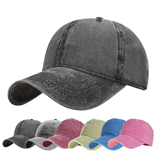 CheChury Washed Vintage Baseball Cap Outdoor Retro Cap Unisex Baseballmütze Einstellbare Retro Basecap 6-Panel Sport Mütze Outdoor von CheChury