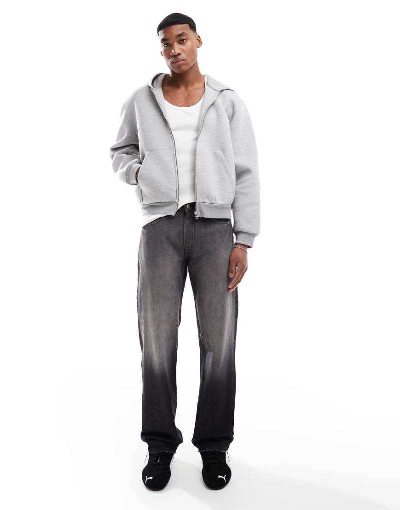 Cheap Monday - Anti - Steife Jeans mit geradem Bein in schwarzer Scheuer-Waschung von Cheap Monday