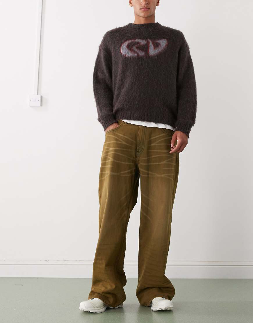 Cheap Monday - Lockere, weite Jeans in verwaschenem Braun-Brown Cheap Monday - Lockere, weite Jeans in verwaschenem Braun-Brown von Cheap Monday