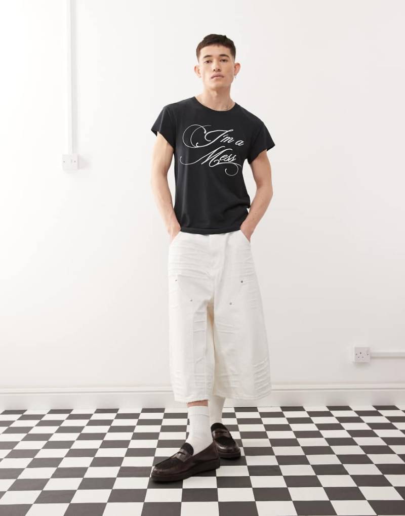Cheap Monday x Landon Barker - Dunno - Jorts in Weiß Cheap Monday x Landon Barker - Dunno - Jorts in Weiß von Cheap Monday