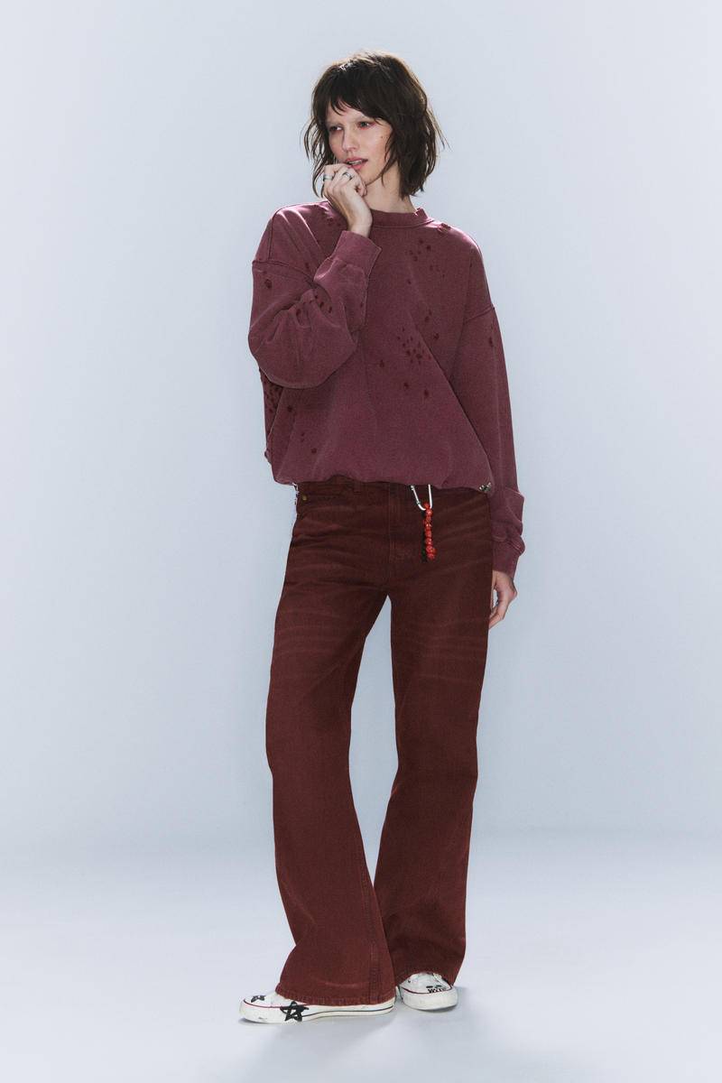 CM x LB Loose Distressed Unisex Sweatshirt von Cheap monday