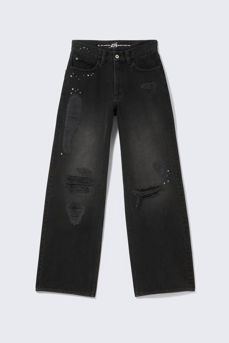 CM x LB Looser Black Crystallised Unisex Jeans von Cheap monday