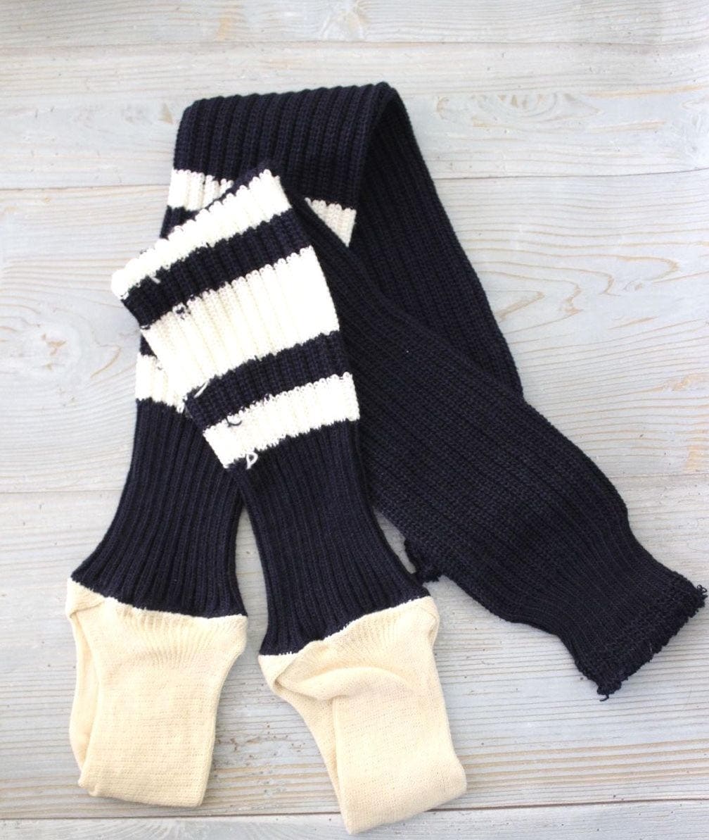 Vtg 60Er Blau Weiß Steigbügel Baseball Basketball Knie High Socken von CheapAsDirtVintage