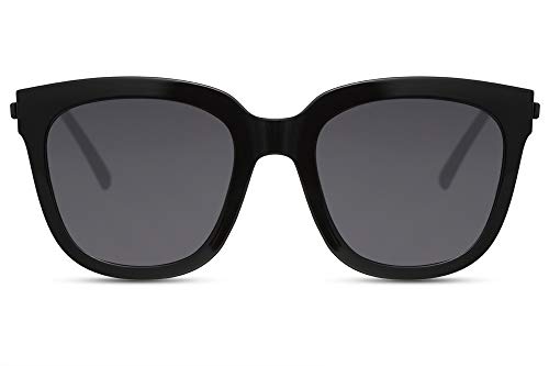Cheapass Damen-Sonnenbrille Schwarz Cat-Eye Groß X-XL UV-400 Plastik Damen Frauen von Cheapass