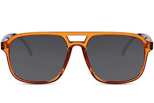 Cheapass Sonnenbrille Bequeme für Herren und Damen mit einem sehr leichten rechteckigen Rahmen in orange 100% UV-Blockierung von Cheapass