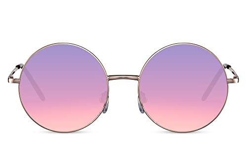 Cheapass Sonnenbrille Damen und Herren goldener Rahmen mit violetten Verlaufsgläsern UV400-geschützt von Cheapass