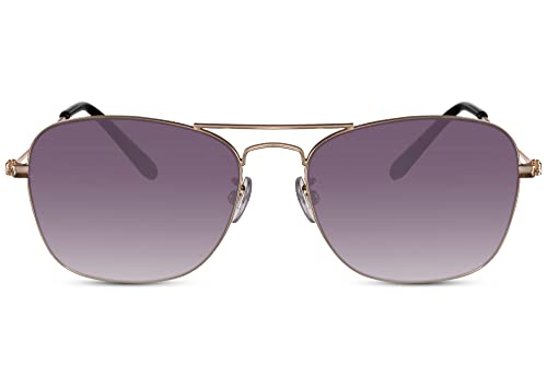 Cheapass Sonnenbrille Design für Herren und Damen klassischee Vintage-Metallbügel mit lilafarbenen Gläsern mit UV400-Blockierung von Cheapass