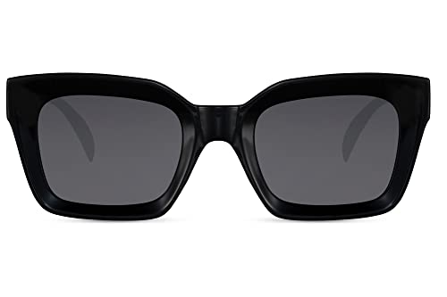 Cheapass Sonnenbrille Herren Damen dicker schwarzer Rahmen mit verzierten Bügeln UV400-geschützt von Cheapass