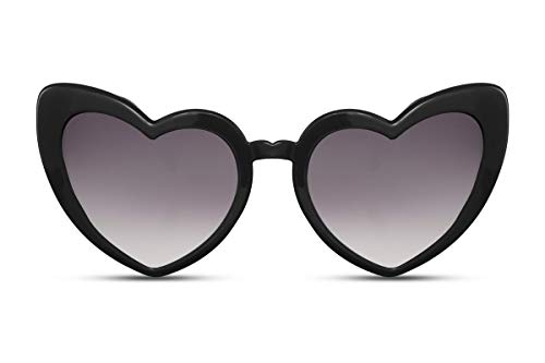 Cheapass Sonnenbrille Herz-Förmig Schwarz UV-400 Cat-Eye Katzenauge Plastik Damen Frauen von Cheapass