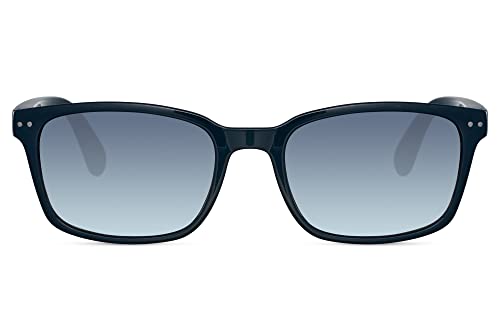 Cheapass Sonnenbrille Klassisch Lässig Rechteckiger Blauer Rahmen und Blaue Verlaufsgläser Herren Fashion Accessoire UV400 Schutz & 100% recycelt von Cheapass