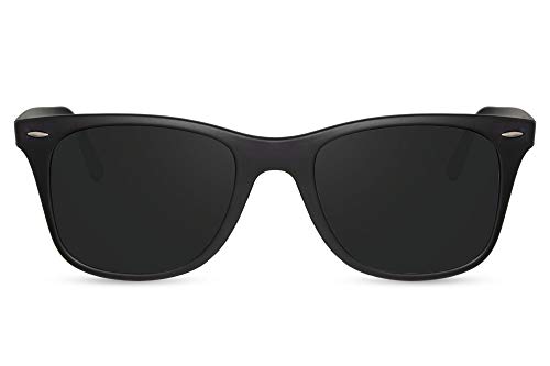 Cheapass Sonnenbrille Matt-Schwarz Grau-er Rahmen Recht-Eckig Sport-lich UV-400 Aluminium Damen Herren von Cheapass