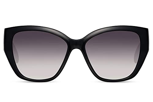 Cheapass Sonnenbrille Neueste Fashion Oversized Schmetterlingrahmen in schawrz mit dunklen Verlaufsgläsern UV400 geschützt für Damen 100% recycelt von Cheapass