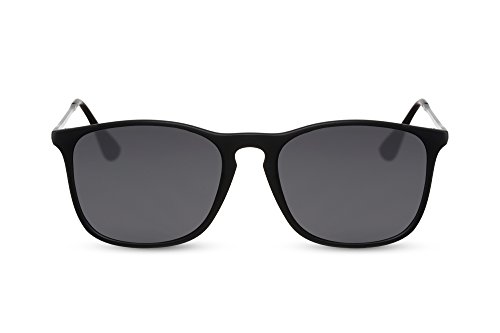 Cheapass Sonnenbrille Recht-Eckig Schwarz Grau-e Gläser UV-400 Metall-Bügel Sport-lich Damen Herren von Cheapass