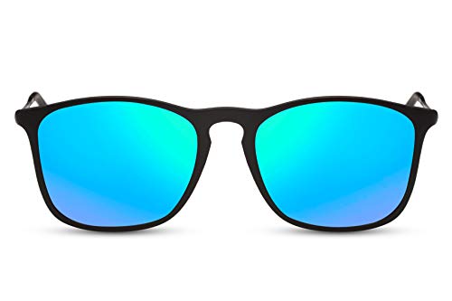 Cheapass Sonnenbrille Recht-Eckig Verspiegelt Schwarz Blau-Grün UV-400 Dünne Metall-Bügel Sport Damen Herren von Cheapass