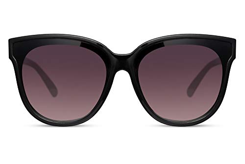 Cheapass Sonnenbrille Übergroß Schmetterling Cateye Fashion Schwarz Schattierungen mit Glitzer und Verlaufsgläsern UV400 geschützt Damen von Cheapass