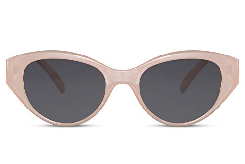 Cheapass Sonnenbrille V Katzenaugen Schattierungen Milchig Pink Gestell und dunkle Linsen UV400 geschützt für Frauen von Cheapass