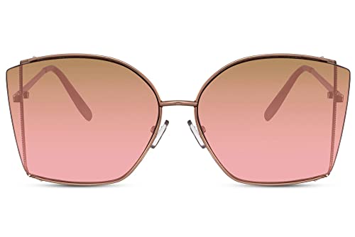 Cheapass Sonnenbrille, eckig, trendige Damensonnenbrille für Autofahren mit rosa Verlaufsgläsern, 100% UV-Blockierung von Cheapass