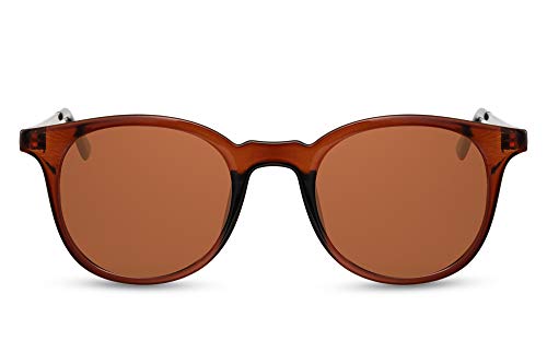 Cheapass Sonnenbrille Erstklassig rechteckig klassisch Vintage Transparent Braubn Schattierungen mit goldenen Metallbügeln und braunen Gläsern UV400 geschützt für Männer und Frauen von Cheapass