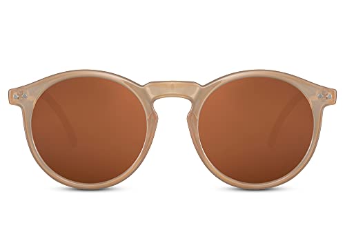 Cheapass Sonnenbrille Günstige Sonnenbrille runde Brille transparent/grüner Rahmen mit schwarzen Gläsern Retro für Herren und Damen UV400 geschützt von Cheapass