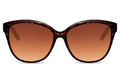 Cheapass Sonnenbrille Klassiche Leopard-Schmetterling Sonnenrille mit braunen Verlaufsgläsern für Frauen UV400 geschützt von Cheapass