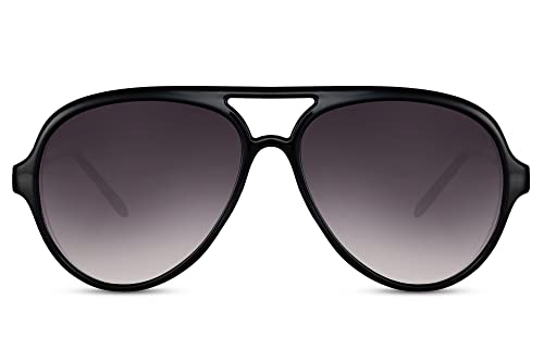 Cheapass Sonnenbrille Recycelt Trendy Flattop schwarzes Gestell und goldene Metallbügel mit dunklen Verlaufsgläsern Herren 100% UV400 Schutz von Cheapass