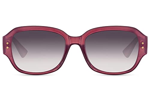 Cheapass Sonnenbrille Breiter Vintage Trend rechteckige lila Brillengläser mit dunklen Verlaufsgläsern, Front-Nieten und dicken lila Bügel UV400 geschützt Damen Männer von Cheapass