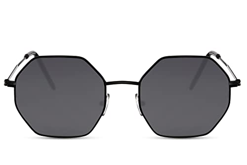 Cheapass Sonnenbrille dunkle Brille für Herren und Damen mit klassischem kleinen Metallrahmen und recycelten UV blockierenden Gläsern von Cheapass