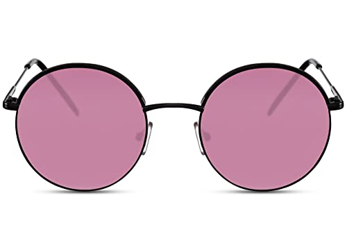 Cheapass Sonnenbrille runde Sonnenbrille aus Metall im Vintage-Stil, mit bezaubernden, lilafarbenen, recycelten und UV-blockierenden Gläsern von Cheapass