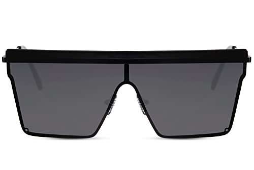 Cheapass Sonnenbrille übergroßes Modell, quadratisch und ikonischer schwarzer Stil und vollständigem UV400-Schutz von Cheapass