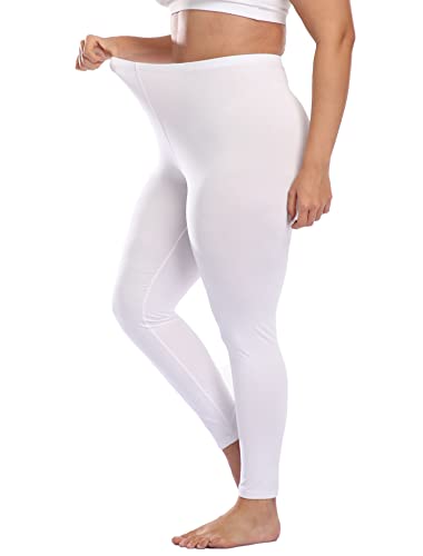 Cheapestbuy Damen-Leggings mit hoher Taille, knöchellang, butterig, weich, dehnbar, Workout-Yogahose – Reg & Übergröße, Milchweiß, XXX-Large Mehr von Cheapestbuy