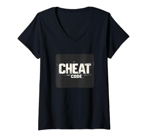 Damen Hübsches Cheat Code Emblem für Coole Erwachsene und Kinder T-Shirt mit V-Ausschnitt Damen Hübsches Cheat Code Emblem für Coole Erwachsene und Kinder T-Shirt mit V-Ausschnitt von Cheat Code Outfit