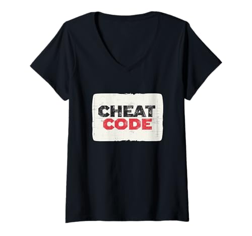 Damen Schöne Cheat Code Kleidung für Gaming und Life Hacks Liebhaber T-Shirt mit V-Ausschnitt Damen Schöne Cheat Code Kleidung für Gaming und Life Hacks Liebhaber T-Shirt mit V-Ausschnitt von Cheat Code Outfit