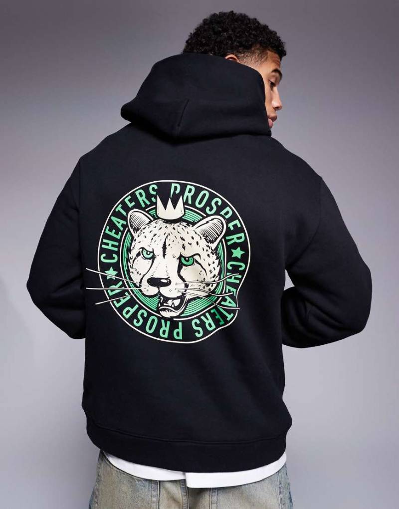 Cheats & Thieves - Kapuzenpullover in Schwarz mit Logo-Rückenprint, 320 g/m² von Cheats & Thieves