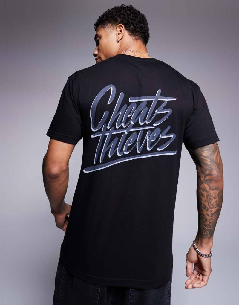 Cheats & Thieves - T-Shirt in Schwarz mit Schriftzug-Logo am Rücken, 200 g/m² von Cheats & Thieves