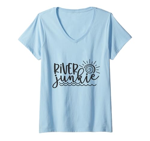 Damen Vatertag Angeln Fisherman River Junkie T-Shirt mit V-Ausschnitt Damen Vatertag Angeln Fisherman River Junkie T-Shirt mit V-Ausschnitt von Check out my Fishing Shirts