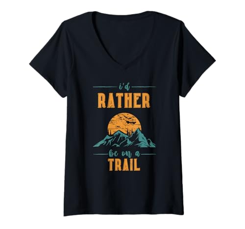 Damen Ich Bin Lieber auf einem Wanderweg, Naturliebhaber wandern T-Shirt mit V-Ausschnitt Damen Ich Bin Lieber auf einem Wanderweg, Naturliebhaber wandern T-Shirt mit V-Ausschnitt von Check out my Nature Shirts