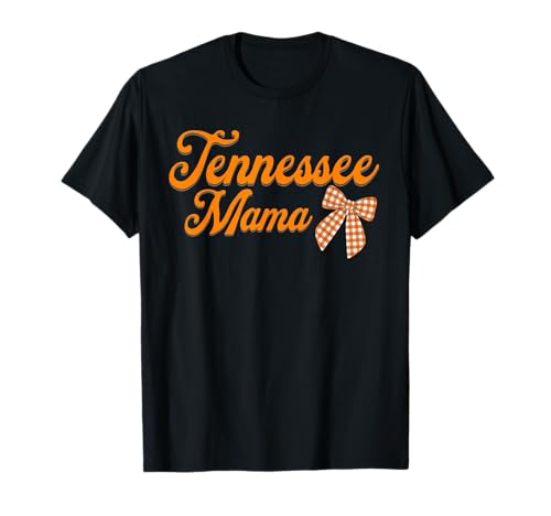 Cute Tennessee Mama with Bow – Orange and White Checkered T-Shirt Cute Tennessee Mama with Bow – Orange and White Checkered T-Shirt von Checkered Charm Apparel
